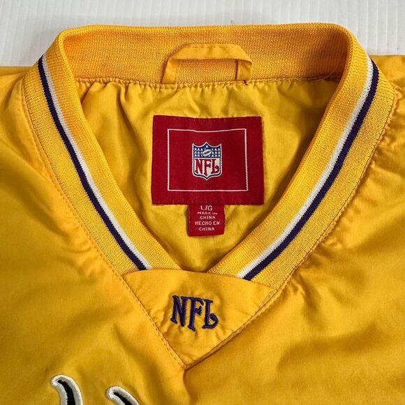 Vintage 90s Minnesota Vikings G-III NFL Pullover Jacket Yellow Purple L - Picture 10 of 16